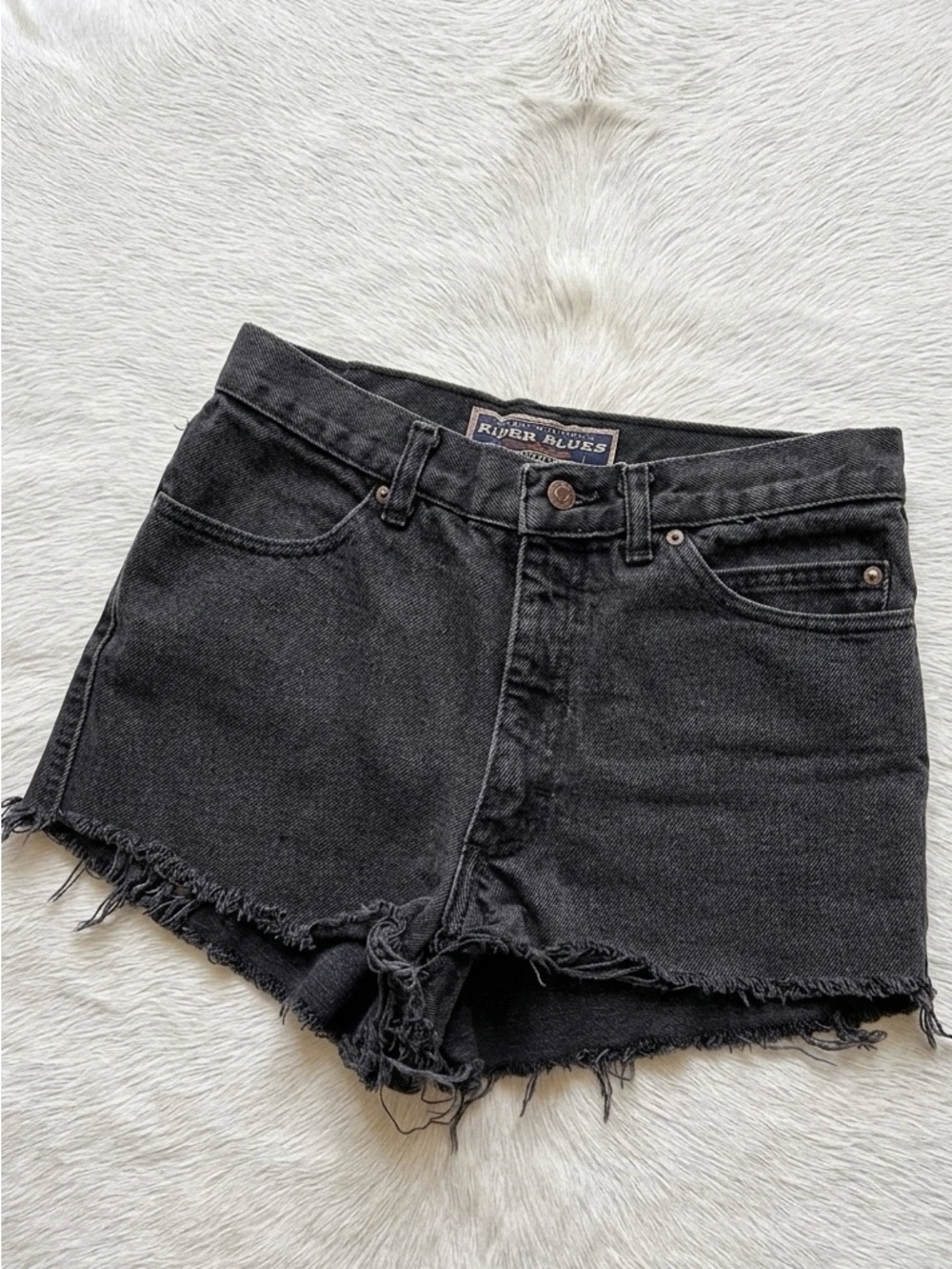 Harley-Davidson Black Denim Cutoff Jean Shorts womens 8 - Picture 2 of 11